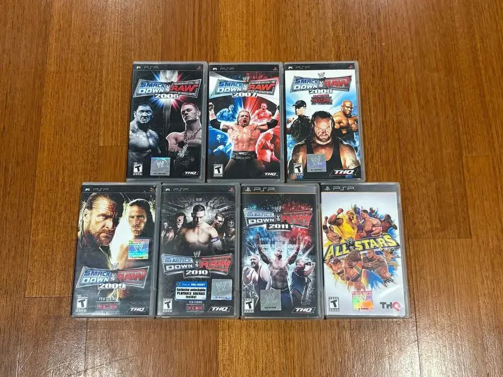 Complete WWE PSP Collection SmackDown vs Raw 2006-2011 + All Stars CIB Lot